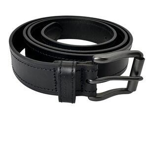 Genuine Dickies Mens Black Leather Belt Size 50-52 Gunmetal Buckle 17GD020030